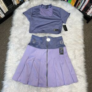 NARUTO SHIPPUDEN HINATA WOMENS COSPLAY OUTFIT W/ BACKPACK SKIRT SHIRT